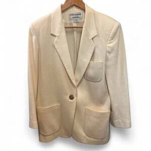 Vintage Lynn Greene for Richard Neal Cream Wool Blazer fully lined size 12